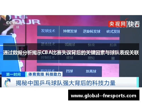通过数据分析揭示CBA比赛失误背后的关键因素与球队表现关联